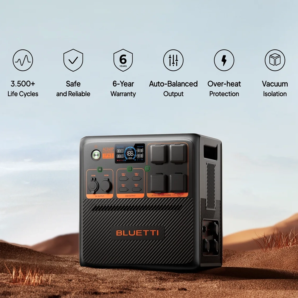 Statie de energie portabila BLUETTI AC240P 2400W 1843Wh - power station thumbnail 5