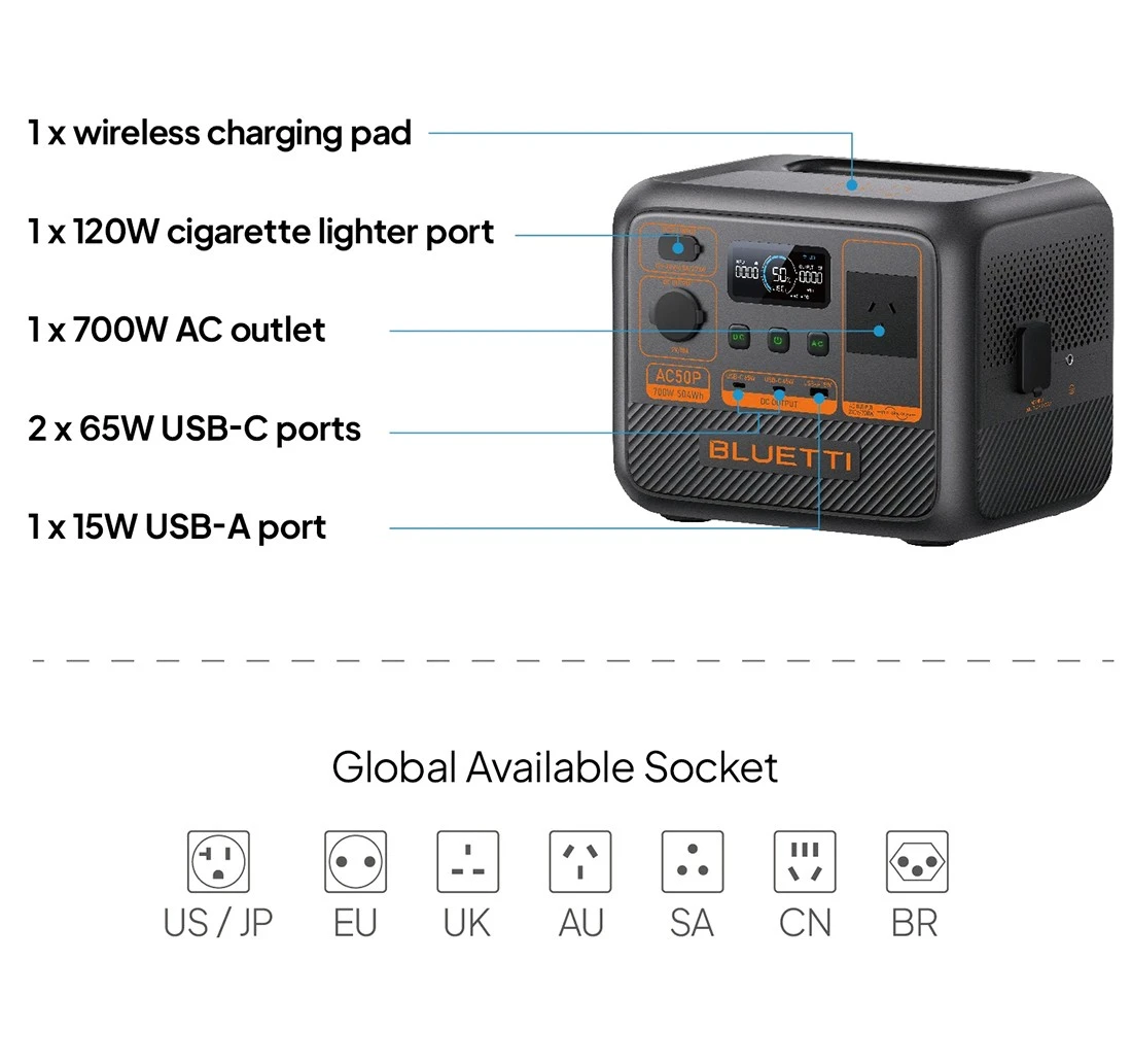 Statie de energie portabila BLUETTI AC50P 700W 504Wh - power station thumbnail 8