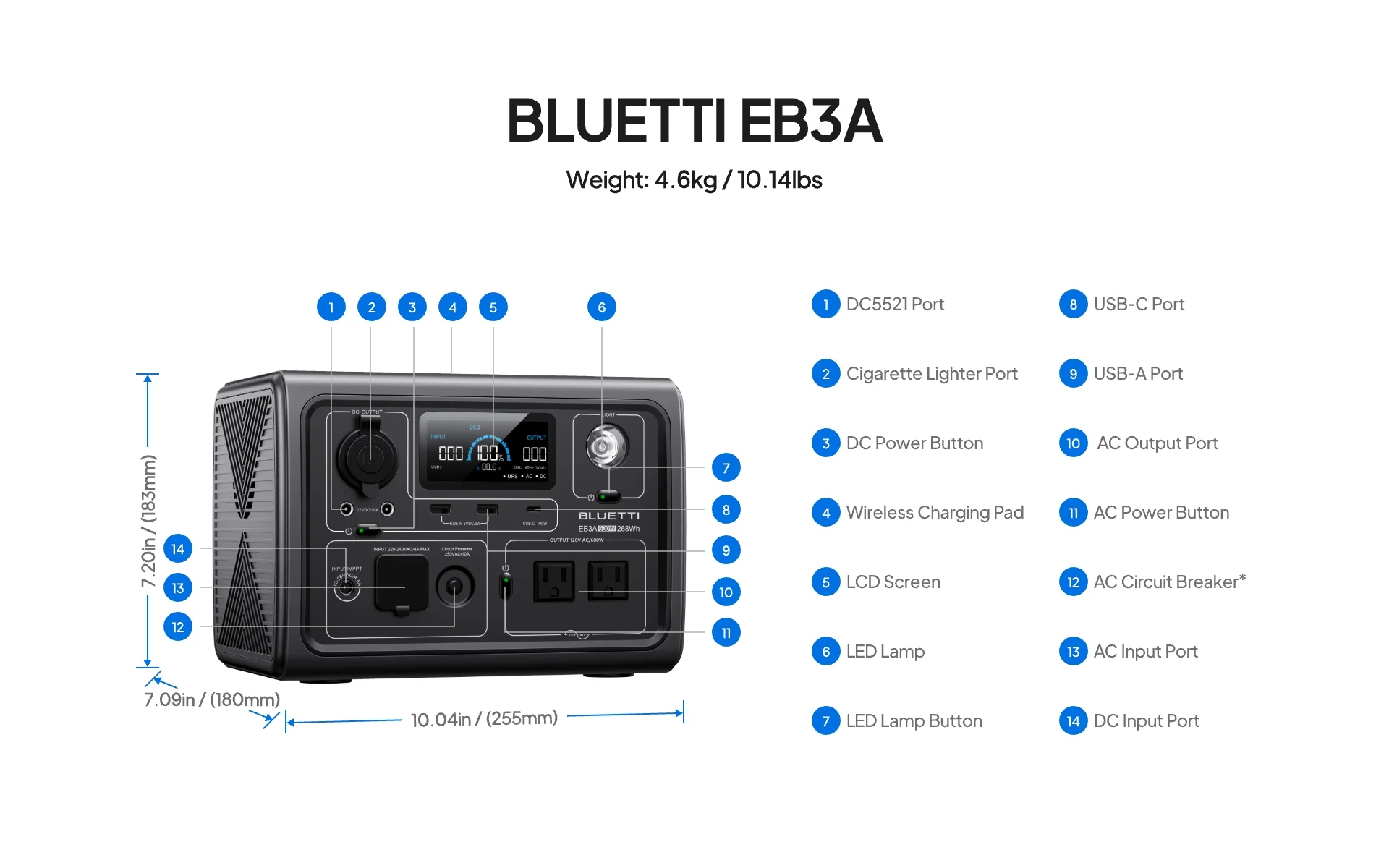 Statie de energie portabila BLUETTI EB3A 600W 268Wh - power station thumbnail 3