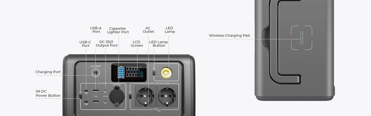 Statie de energie portabila BLUETTI EB70 1000W 716Wh - power station thumbnail 4