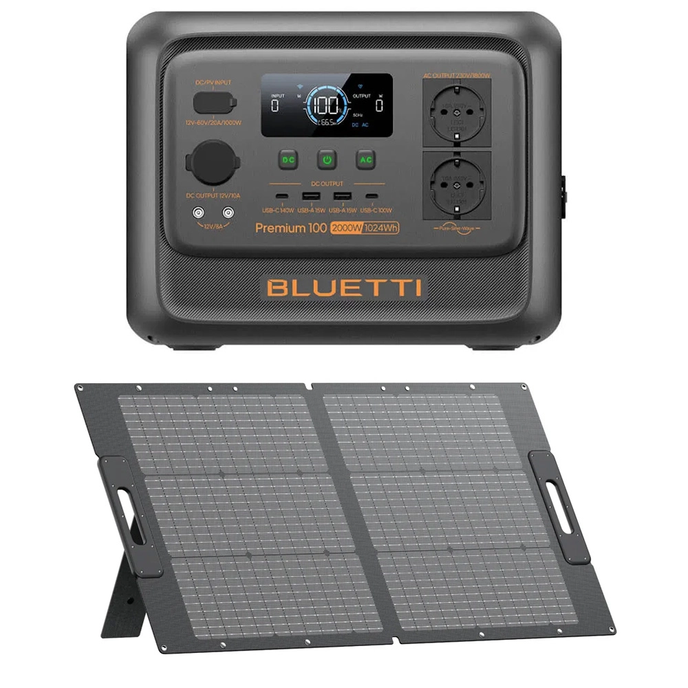 Pachet BLUETTI - Statie Premium 100V2 + Panou Solar PV100