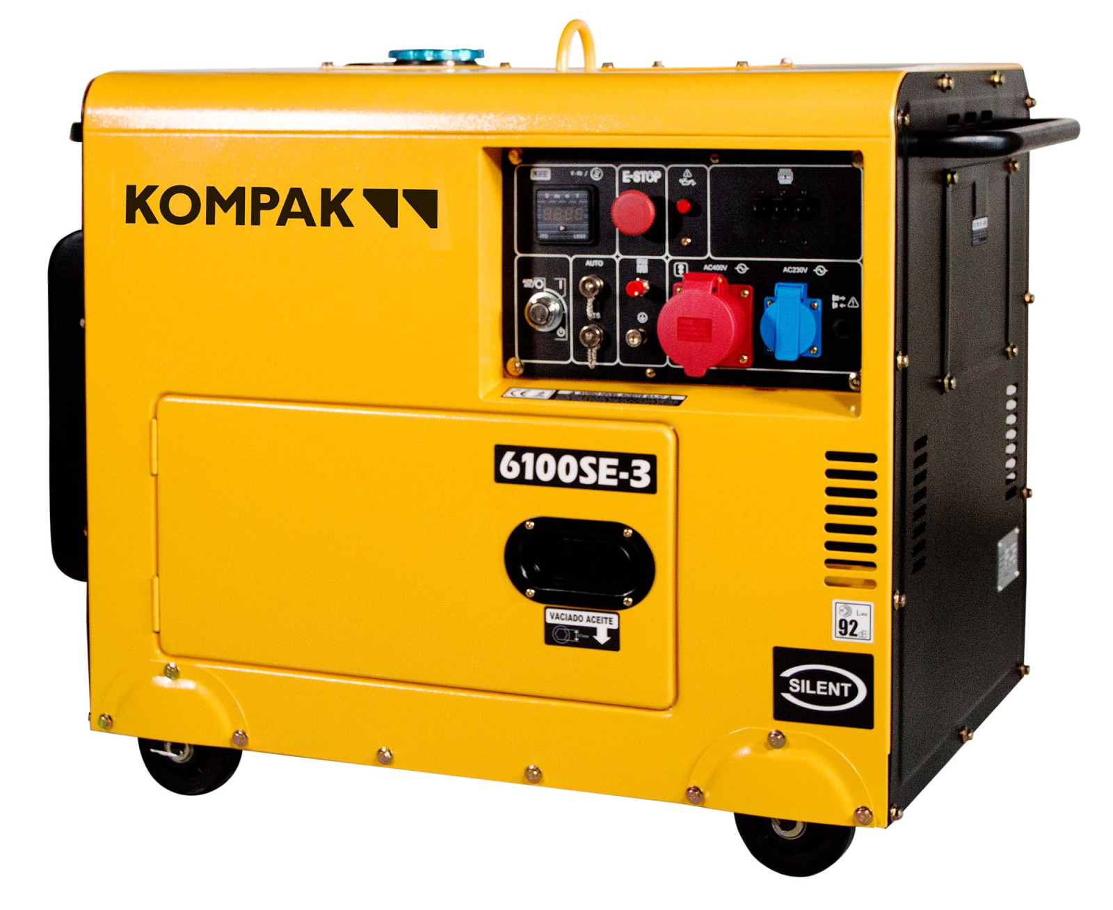 Generator diesel trifazat KOMPAK K6100SE-3 400 230V, 6,6 kVA max, AVR, pornire electrica thumbnail 2