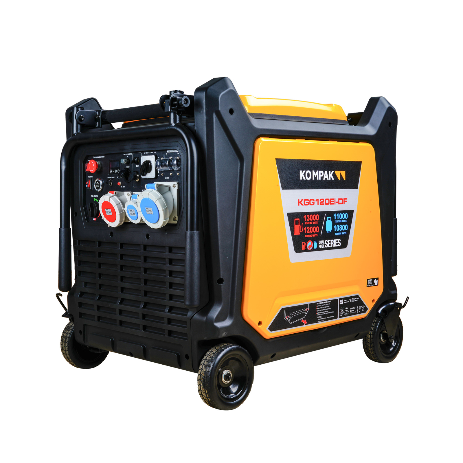 Generator inverter insonorizat KOMPAK KGG120Ei-DF Full Power, 13 kW, benzina GPL, 230 400V thumbnail 4